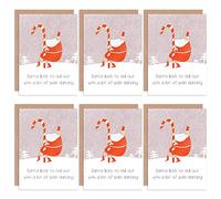 Wee Blue Coo Christmas Cards x6 Funny Christmas Santa Pole Dancing Set