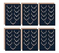 Wee Blue Coo Christmas Cards x6 Funny Rudolph Red Nose Reindeer Eyes Set Xmas