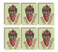 Wee Blue Coo Christmas Cards x6 Krampus Anti Santa Funny Devil Merry Krampus