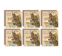 Wee Blue Coo Christmas Cards x6 Krampus Anti Santa Funny Kids Set Xmas Cards
