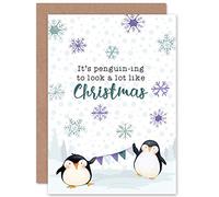 Wee Blue Coo Christmas Penguin Funny Pun Greetings Card Cp3243