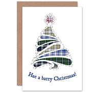 Wee Blue Coo CHRISTMAS XMAS BARRY TARTAN TREE NEW ART GREETINGS GIFT CARD