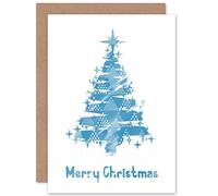 Wee Blue Coo CHRISTMAS XMAS COOL BLUE TREE NEW ART GREETINGS GIFT CARD