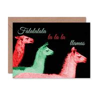 Wee Blue Coo Christmas Xmas Merry Llama Carol Fun Present Gift Sealed Greeting Card Plus Envelope Blank inside