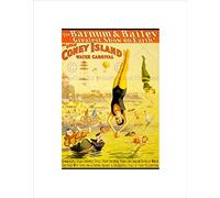 Wee Blue Coo CIRCUS BARNUM BAILEY CONEY ISLAND WATER CARNIVAL CLOWN DIVE ART PRINT B12X6591