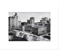 Wee Blue Coo City Hall New York 1900 Vintage History Old BW Wall Art Print
