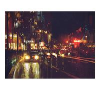 Wee Blue Coo Cityscape At Night Art Print Canvas Premium Wall Decor Poster