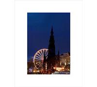 Wee Blue Coo Cityscape Edinburgh Scotland Scott Monument Funfair Wall Art Print