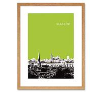 Wee Blue Coo Cityscape Glasgow Black White Scotland Green Framed Wall Art Print