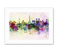 Wee Blue Coo Cityscape Paint Splash Skyline Paris Painting Canvas Art Print