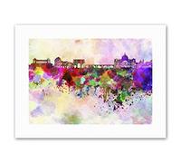 Wee Blue Coo Cityscape Paint Splash Skyline Rome Painting Illustration Canvas Art Print
