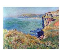 Wee Blue Coo Claude Monet Cliffs At Varengeville Old Master Painting Art Print Poster Wall Decor 12X16 Inch