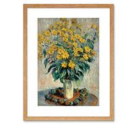Wee Blue Coo Claude Monet French Jerusalem Artichoke Flowers Framed Wall Art Print