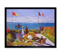 Wee Blue Coo Claude Monet Garden At Sainte Adresse Master Painting Art Print Framed Poster Wall Decor 12X16 Inch