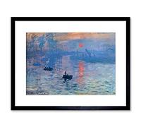 Wee Blue Coo CLAUDE MONET IMPRESSION SUNRISE OLD MASTER BLACK FRAMED ART PRINT B12X2508