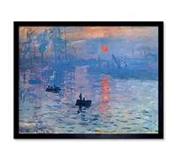Wee Blue Coo Claude Monet Impression Sunrise Old Master Painting Art Print Framed Poster Wall Decor 12X16 Inch