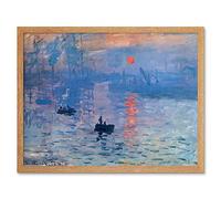 Wee Blue Coo Claude Monet Impression Sunrise Old Master Painting Art Print Framed Poster Wall Decor 12X16 Inch