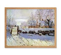 Wee Blue Coo Claude Monet Magpie Old Master Painting Art Print Framed Poster Wall Decor 12X16 Inch