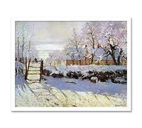 Wee Blue Coo Claude Monet Magpie Old Master Painting Art Print Framed Poster Wall Decor 12X16 Inch