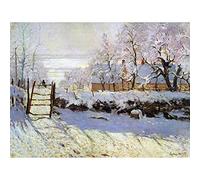 Wee Blue Coo Claude Monet Magpie Old Master Painting Art Print Poster Wall Decor 12X16 Inch