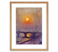 Wee Blue Coo Claus Sunset Over Waterloo Bridge Framed Wall Art Print