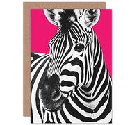 Wee Blue Coo Close up Beasties Zebra Greeting Card With Envelope Inside Premium Quality