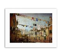Wee Blue Coo Clotheslines Venice Washing Line Laundry Photo Picture Canvas Art Print