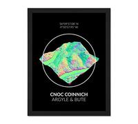 Wee Blue Coo Cnoc Coinnich Mountain Topography Argyll & Bute Scotland Large Framed Art Print Poster Wall Decor 18x24 inch