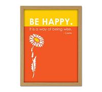 Wee Blue Coo Colette Be Happy Way Of Being Wise Artwork Framed Wall Art Print 18X24 Inch