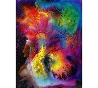 Wee Blue Coo Colorful Dian Headdress Shaman Art Print Poster Wall Decor 12X16 Inch