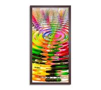 Wee Blue Coo Colourful Liquid Reflection Ripples Long Panel Framed Wall Art Print