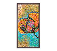 Wee Blue Coo Colourful Poppy Flower Graphic Long Panel Framed Wall Art Print