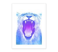 Wee Blue Coo Colourful Roar Lion Art Print Canvas Premium Wall Decor Poster