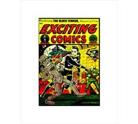 Wee Blue Coo Comic Book Cover Exciting Black Terror Punch Robot Nemesis Art Wall Art Print