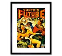 Wee Blue Coo Comic Captain Future Man Tomorrow Sci Fi Monster Picture Framed Wall Art Print