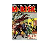 Wee Blue Coo Comic Super Hero Cover Mr Risk Vintage Wall Art Print