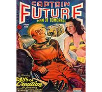 Wee Blue Coo Comics Captain Future Days Creation Science Fiction Art Print Poster Wall Decor 12X16 Inch