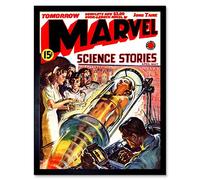 Wee Blue Coo Comics Marvel Science Stories Hospital Plastic Surgery USA Art Print Framed Poster Wall Decor 12X16 Inch