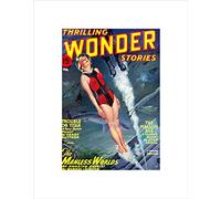 Wee Blue Coo Comics Thrilling Wonder Stories Dive Fish Ocean USA Wall Art Print
