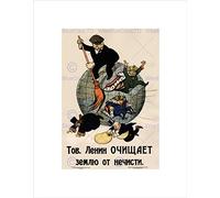 Wee Blue Coo Communism Lenin Anti Capitalist Revolution Soviet Retro Wall Art Print