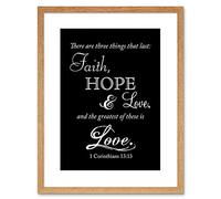 Wee Blue Coo Corinthians 13 Faith Hope Love Quote Bible Framed Wall Art Print