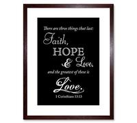 Wee Blue Coo Corinthians 13 Faith Hope Love Quote Bible Framed Wall Art Print