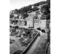 Wee Blue Coo Corniche Road Marseilles France Vintage Old BW Art Print Poster Wall Decor 12X16 Inch