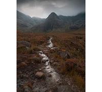 Wee Blue Coo Cuillin Hills Mountains Isle Skye Scotland Photography Large XL Wall Art Canvas Print