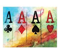 Wee Blue Coo Cultural Abstract Painting Card Ace Club Spade Heart Diamond Large Art Print Poster Wall Decor 18x24 inch