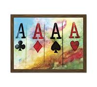 Wee Blue Coo Cultural Abstract Painting Card Ace Club Spade Heart Diamond Large Framed Art Print Poster Wall Decor 18x24 inch