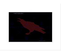 Wee Blue Coo CULTURAL ABSTRACT RAVEN EDGAR ALLEN POE GOTHIC HORROR FRAMED ART PRINT B12X5419