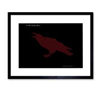 Wee Blue Coo Cultural Abstract Raven Edgar Allen Poe Gothic Horror Framed Wall Art Print