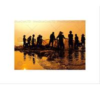 Wee Blue Coo Cultural Industrial Fish Vietnam Gold Sun Net Wall Art Print