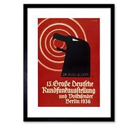 Wee Blue Coo CULTURAL RADIO GERMANY EAGLE BERLIN VINTAGE ADVERT FRAMED ART PRINT B12X846